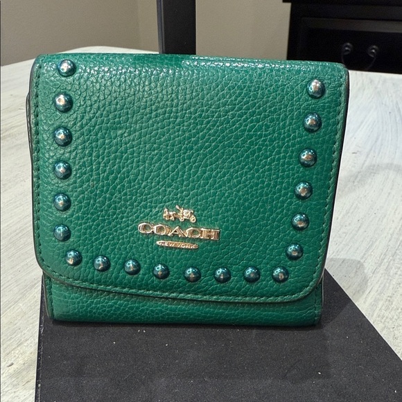 Coach Handbags - Coach Teal Studded Women's Wallet